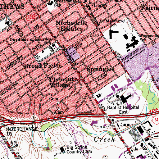 Topographic Map of John Floyds Grave Historical Marker, KY