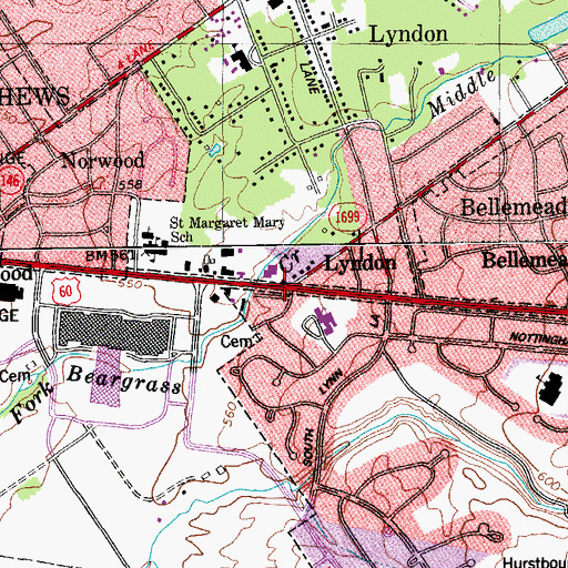 Topographic Map of Fort William Historical Marker, KY
