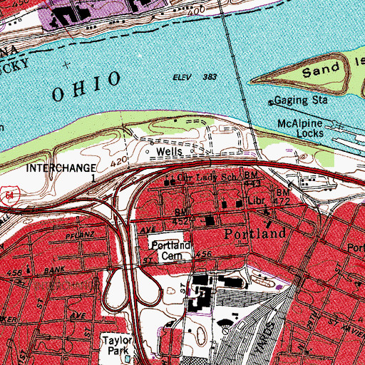 Topographic Map of Our Lady Church Historical Marker, KY