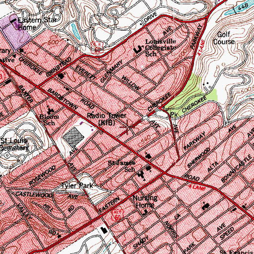 Topographic Map of Louisville Legion Historical Marker, KY