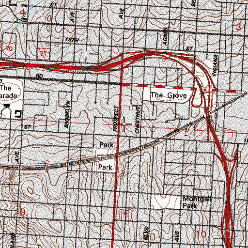 Topographic Map of KIPP Endeavor Academy, MO