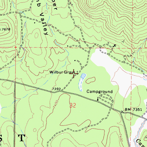 Topographic Map of Wilbur Grave, CA