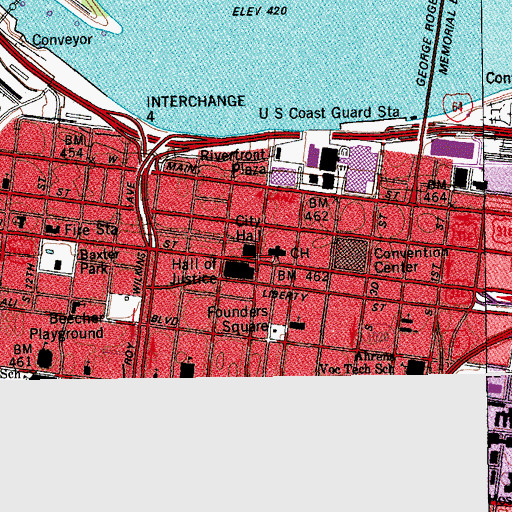 Topographic Map of Louisville City Hall Historical Marker, KY