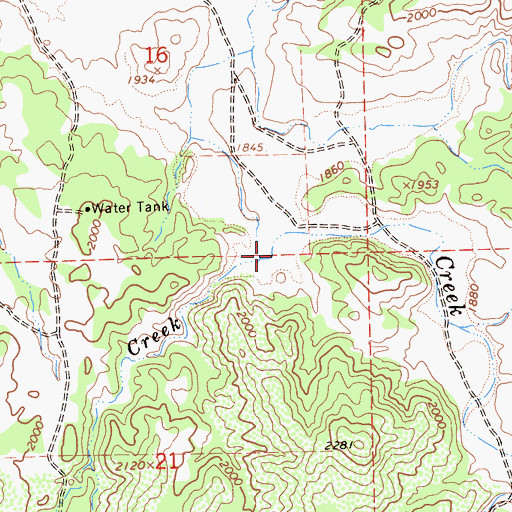 Topographic Map of Wild Hog Creek, CA