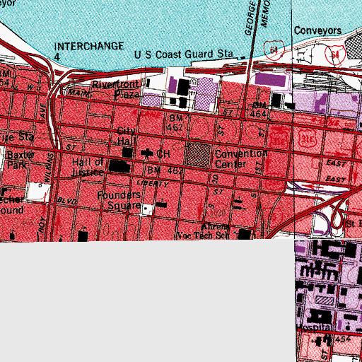 Topographic Map of Fourth Street Historical Marker, KY