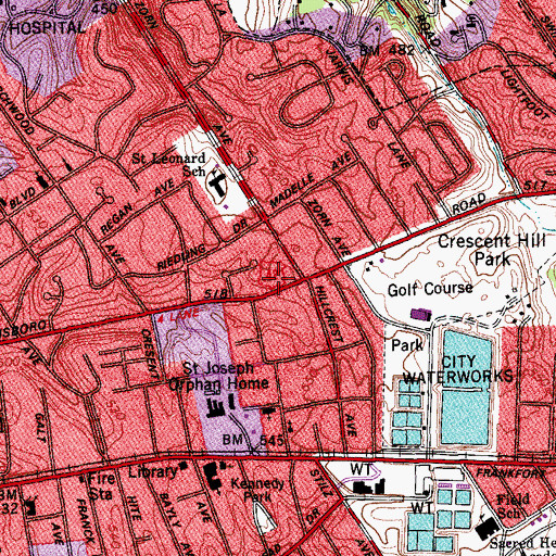 Topographic Map of Beechland Historical Marker, KY