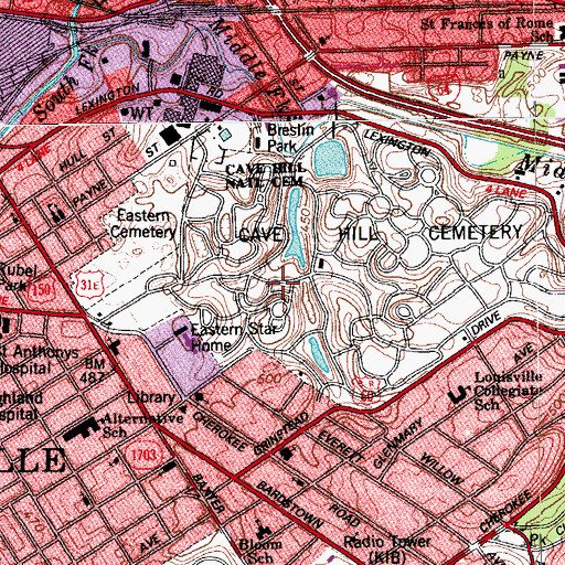 Topographic Map of George Rogers Clark Historical Marker, KY