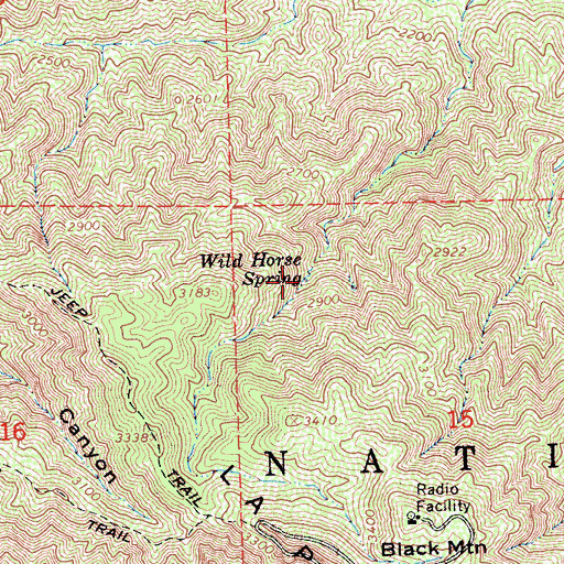 Topographic Map of Wild Horse Spring, CA