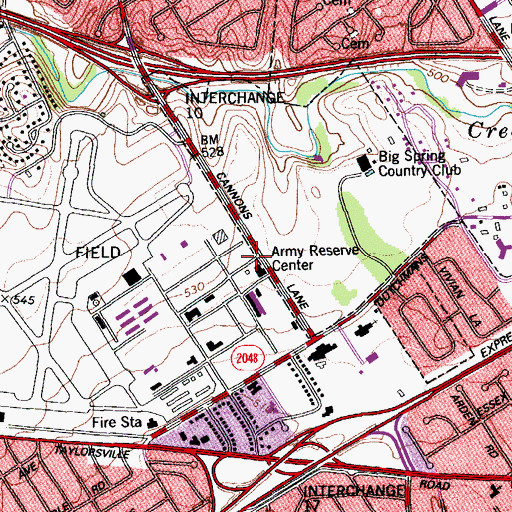 Topographic Map of Bowman Field East Historical Marker, KY