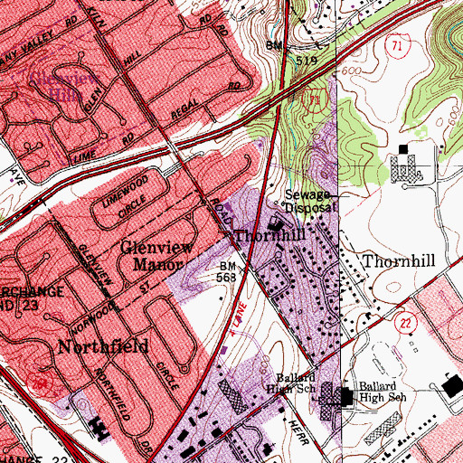 Topographic Map of Early Jewish Congregations Historical Marker, KY