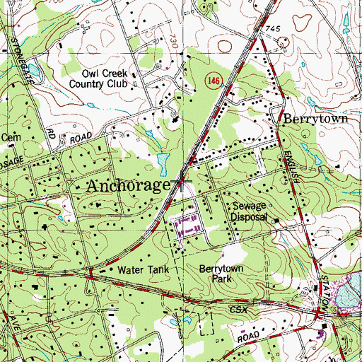 Topographic Map of Berrytown Historical Marker, KY