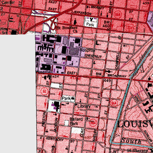 Topographic Map of Smoketown Historical Marker, KY
