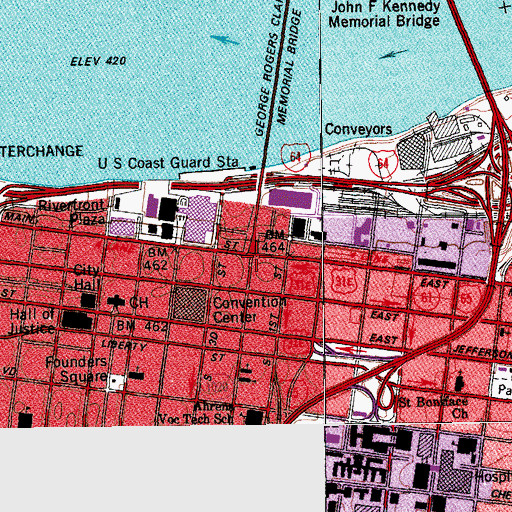 Topographic Map of Louisville Slave Trading Historical Marker, KY