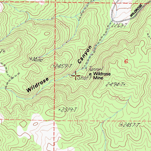 Topographic Map of Wildrose Mine, CA