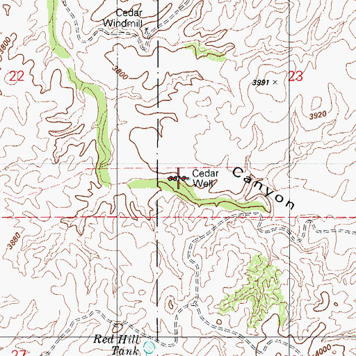 Topographic Map of Cedar Well, AZ