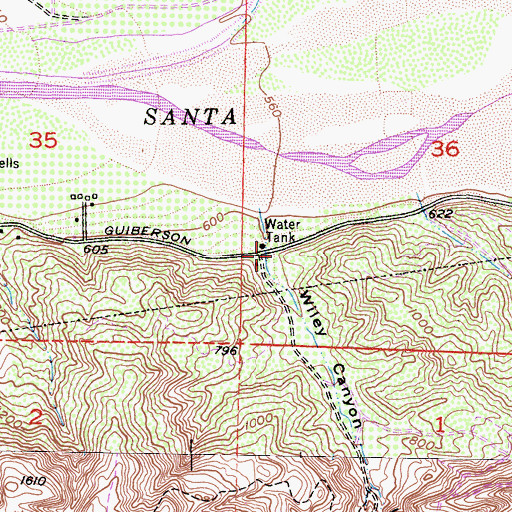 Topographic Map of Wiley Canyon, CA