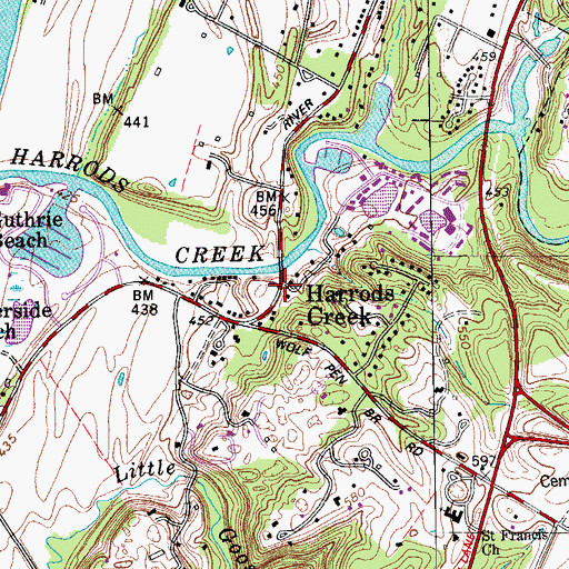 Topographic Map of Meriwether House Historical Marker, KY