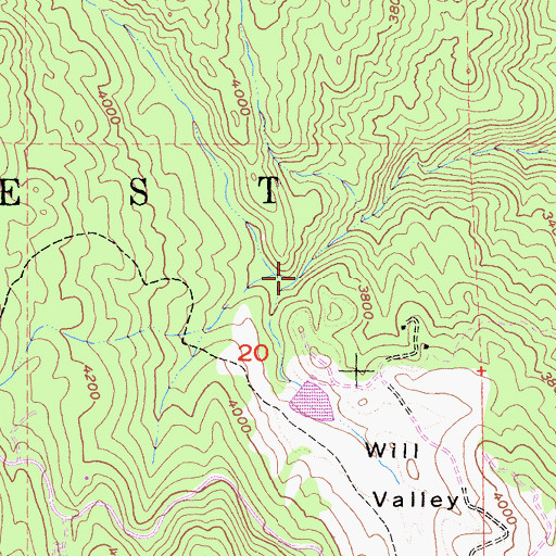 Topographic Map of Will Valley, CA