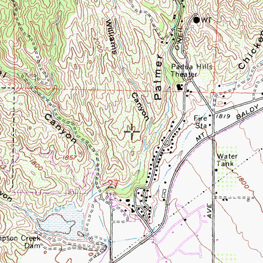 Topographic Map of Williams Canyon, CA