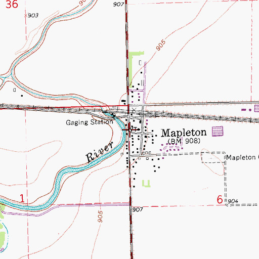 Topographic Map of Mapleton City Hall, ND