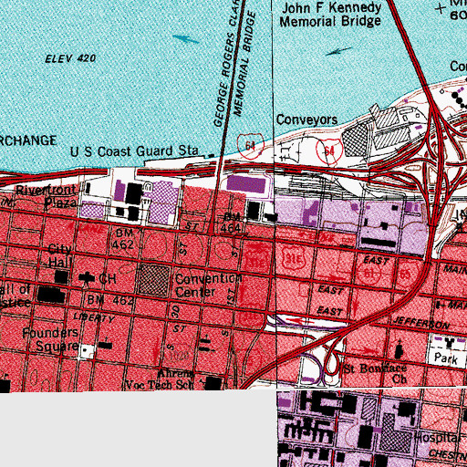 Topographic Map of Brown-Forman Corporation Historical Marker, KY