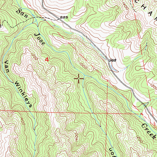 Topographic Map of Williams Canyon, CA
