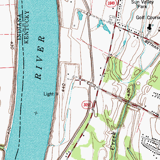 Topographic Map of Farnsley-Moreman House Historical Marker, KY