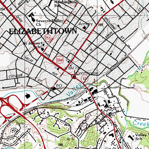 Topographic Map of Sergeant George E Larkin Junior Historical Marker, KY