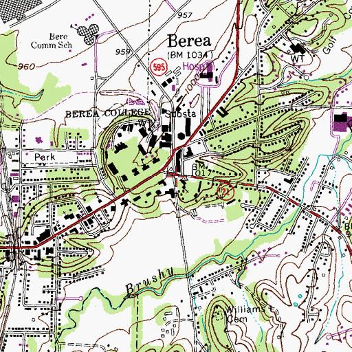 Topographic Map of Union Church of Christ Historical Marker, KY