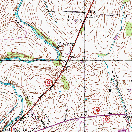 Topographic Map of Crawford Springs Historical Marker, KY