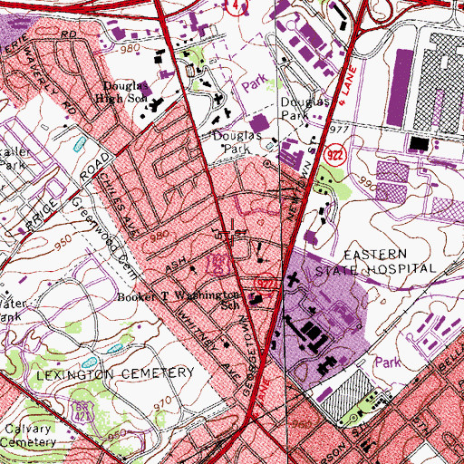 Topographic Map of Colored Orphan Industrial Home Historical Marker, KY