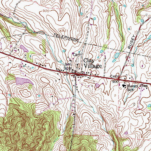 Topographic Map of Jepthas Knob Historical Marker, KY