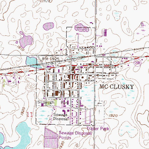 Topographic Map of McClusky City Hall, ND
