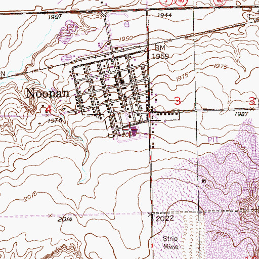 Topographic Map of Noonan City Hall, ND