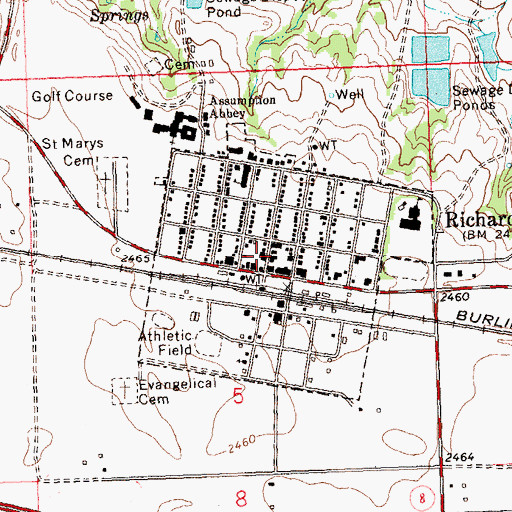 Topographic Map of Richardton City Hall, ND