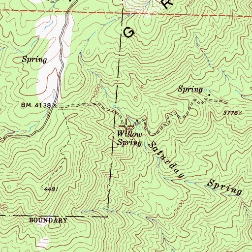 Topographic Map of Willow Spring, CA