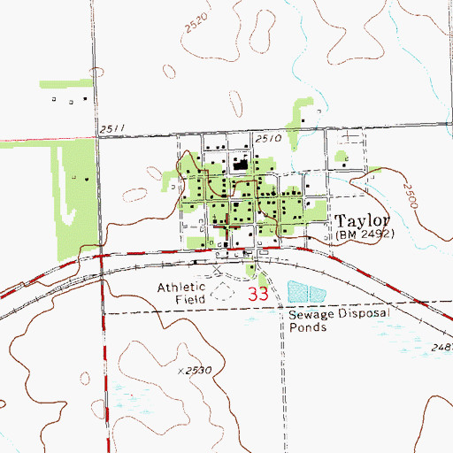 Topographic Map of Taylor City Hall, ND