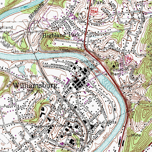 Topographic Map of Aunt Julia Marcum Historical Marker, KY