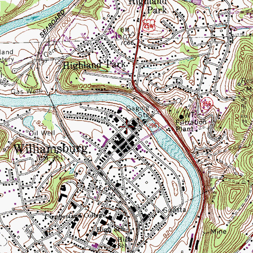 Topographic Map of Whitley County Historical Marker, KY