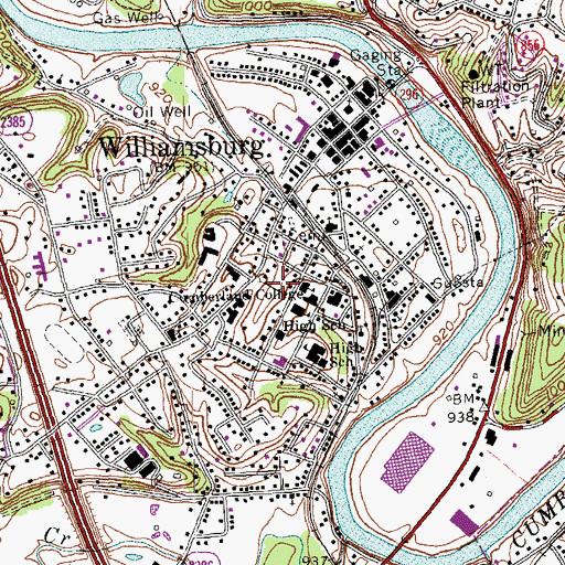 Topographic Map of Roburn Hall Historical Marker, KY