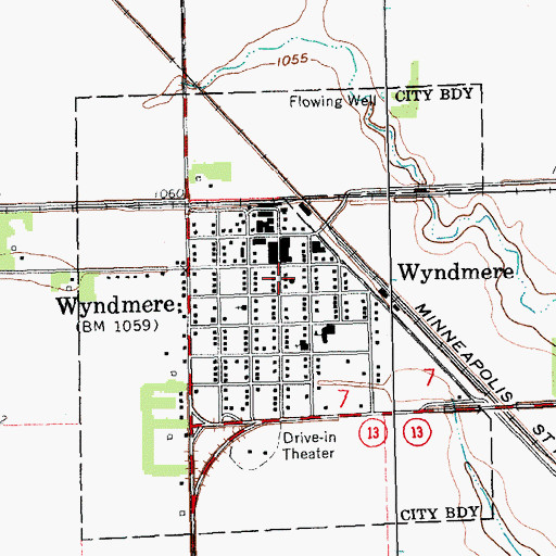 Topographic Map of Wyndmere City Hall, ND