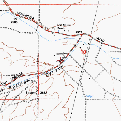 Topographic Map of Willow Springs Canyon, CA