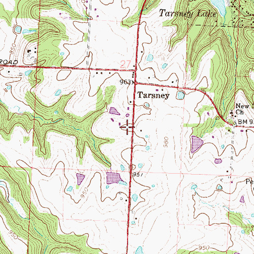Topographic Map of Tarsney School (historical), MO
