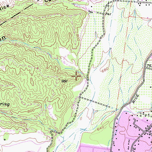 Topographic Map of Wills Canyon, CA