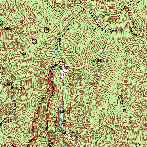 Topographic Map of Rockhouse 1 Mine, KY