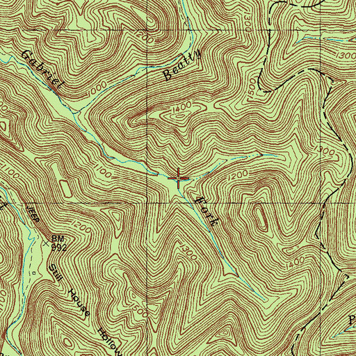 Topographic Map of Betty Baker Branch, KY