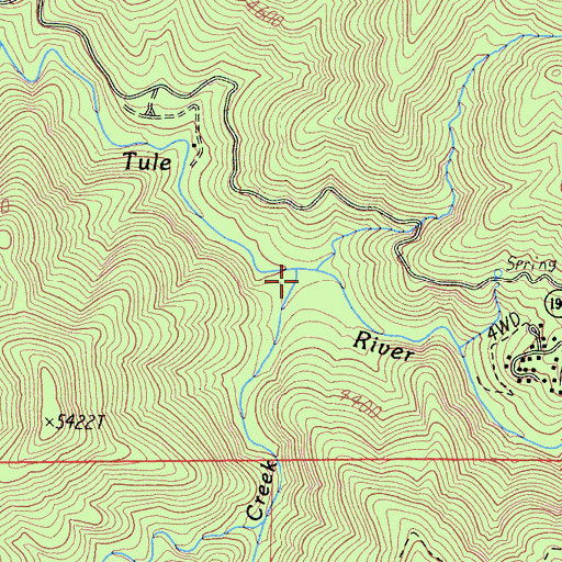 Topographic Map of Wilson Creek, CA