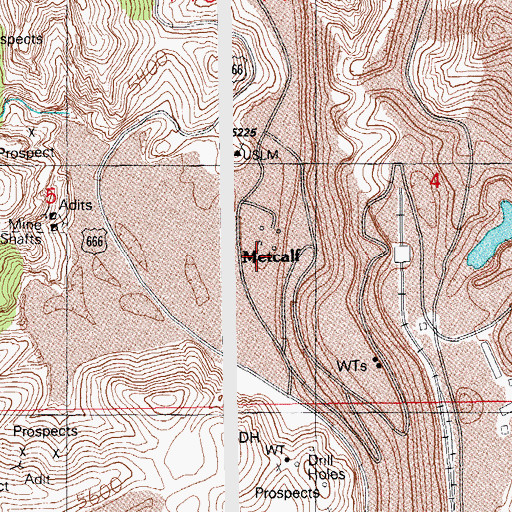 Topographic Map of Metcalf Post Office (historical), AZ