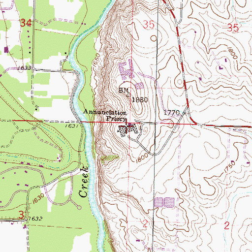 Topographic Map of University of Mary, ND
