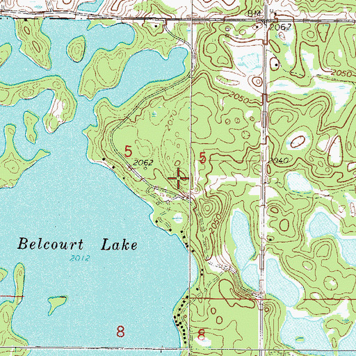 Topographic Map of Turtle Mountain Community College, ND